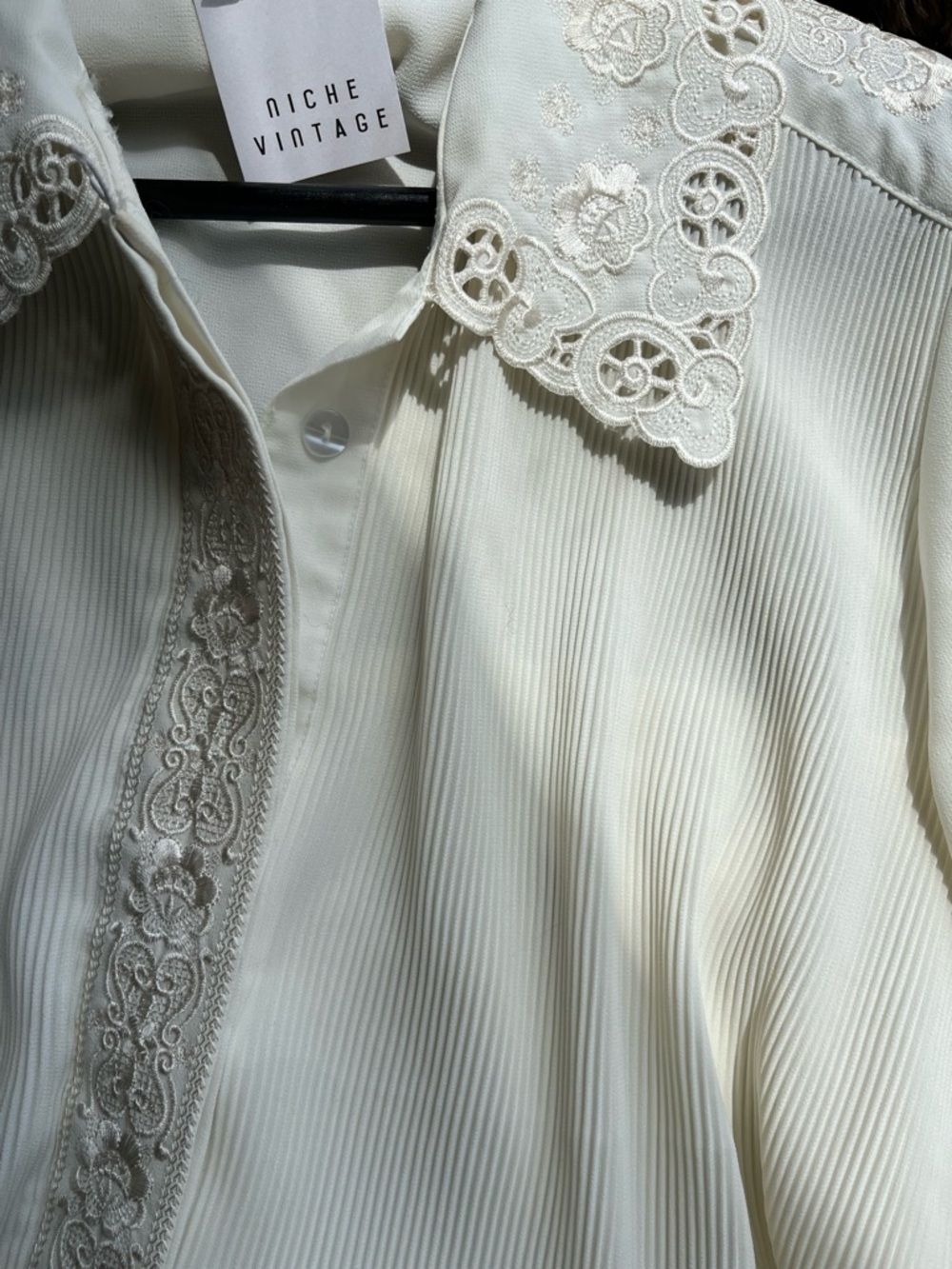 Vintage Button Up White Embroidered